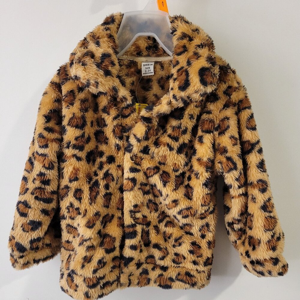 *NEW* SHEIN Baby Leopard Print Flannel Jacket Sz. 2-3Y